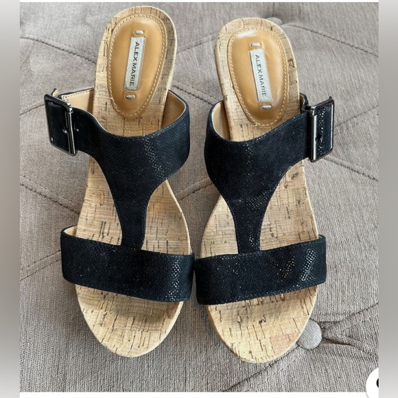 Alex Marie Shoes - BRAND NEW 
Alex Marie•Black•Wedge•Sandal
Size 9